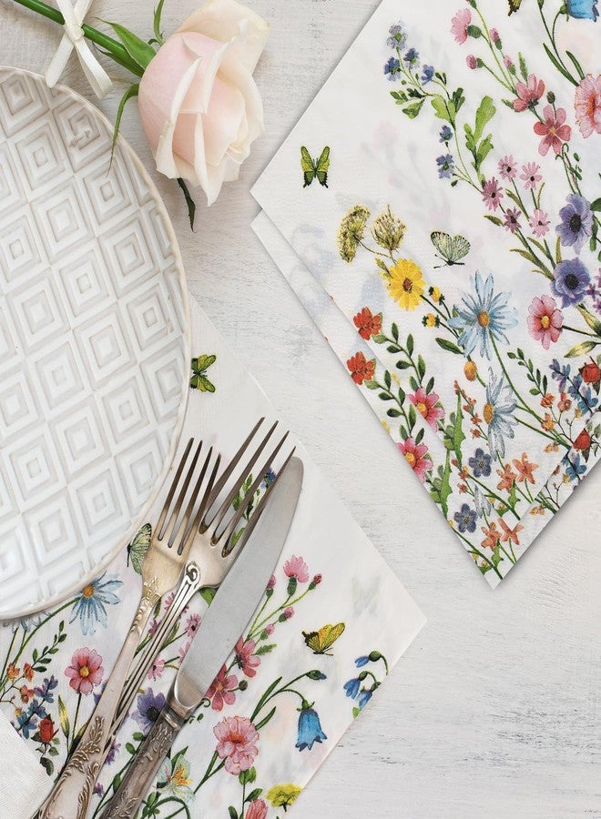 Motroce 200 PCS Wildflower Napkins Paper Disposable Hand Towels, Flower Dinner Hand Napkin for Birthday Wedding Baby Shower Holiday Party, 6.5 x 6.5 Inch - Image 4