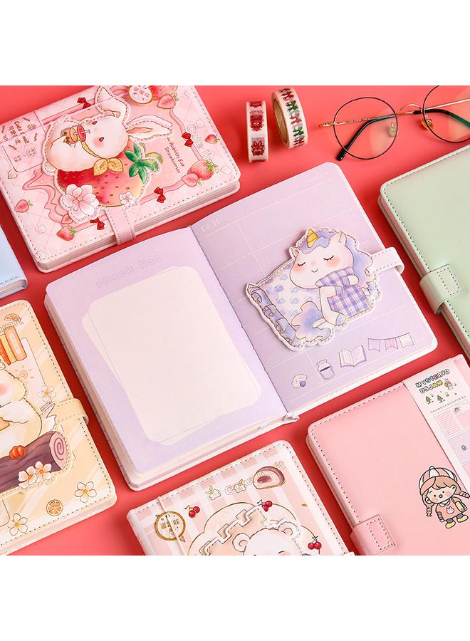 Bluejw 36k Hand Account Book Cute Super Cute Girl Color Page Magnetic Buckle Book Suit Exquisite Notebook Student Stationery Notebook - Image 4