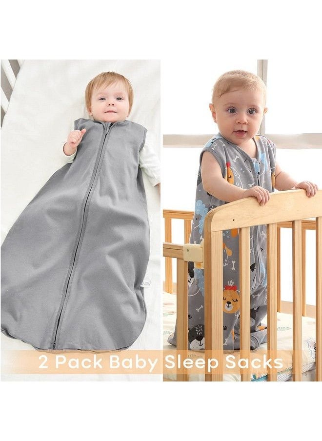 YOOFOSS - Baby Sleep Sacks 12 18 Months 2 Pack 100% Cotton 0.5 Tog Wearable Blanket Baby Sleeping Bag Unisex Comfortable Breathable Toddler Sleeping Sack - Image 1