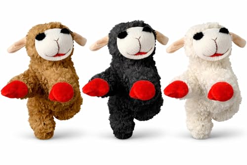 Multipet Mini Lamb Chop 6 Bundle Small Dog Toys White Black Brown Lambchop Squeaker Dog Pet Toy 6 Plush Small 3Pack Officially Licensed - Image 1
