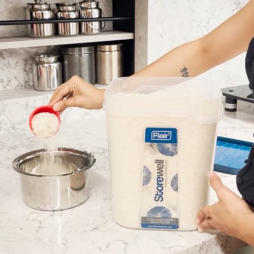 FLAIR Storewell Square Food Storage Containers Set Of 3 (6L, 8L, 12L)- Blue, Air Tight Containers For Kitchen Storage Ideal Kitchen BoXFor Rice, Atta And Grains, Bpa-Free, Food Grade - Image 5