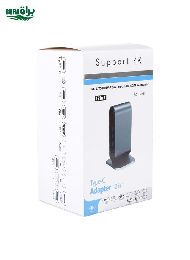 BYL-2201 12 in 1 USB-C / Type-C HUB Adapter
