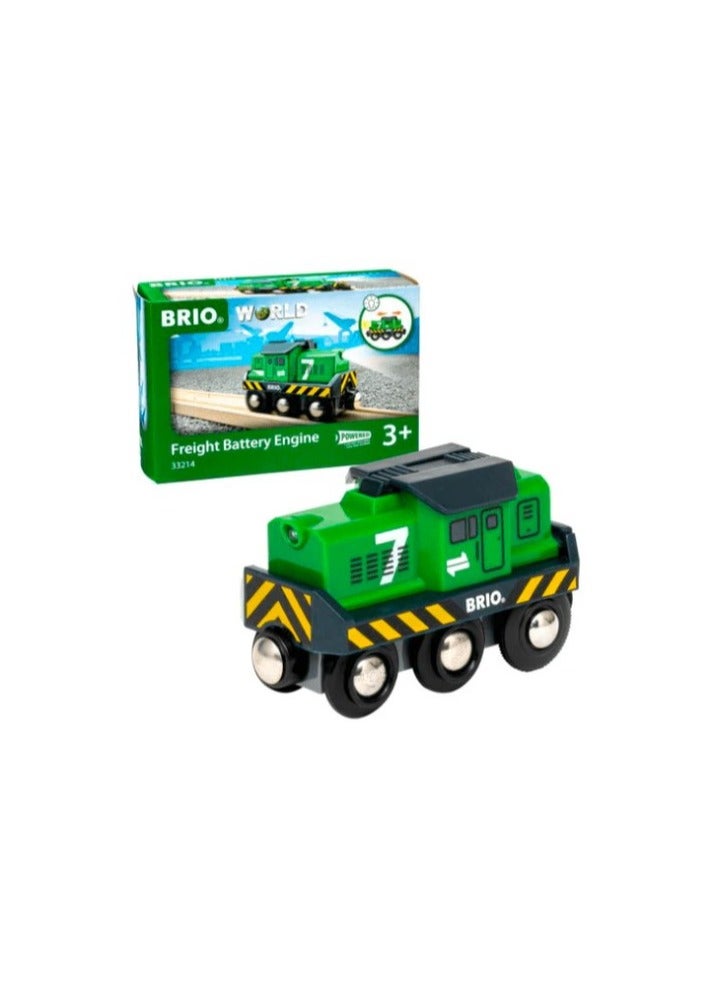 Brio محرك شحن BRIO للأطفال 3+ – قطار يعمل بزر الدفع مع الأمام، العكس والأضواء الأمامية – متوافق مع جميع مجموعات السكك الحديدية الخشبية من BRIO World || 33214-B - Image 3