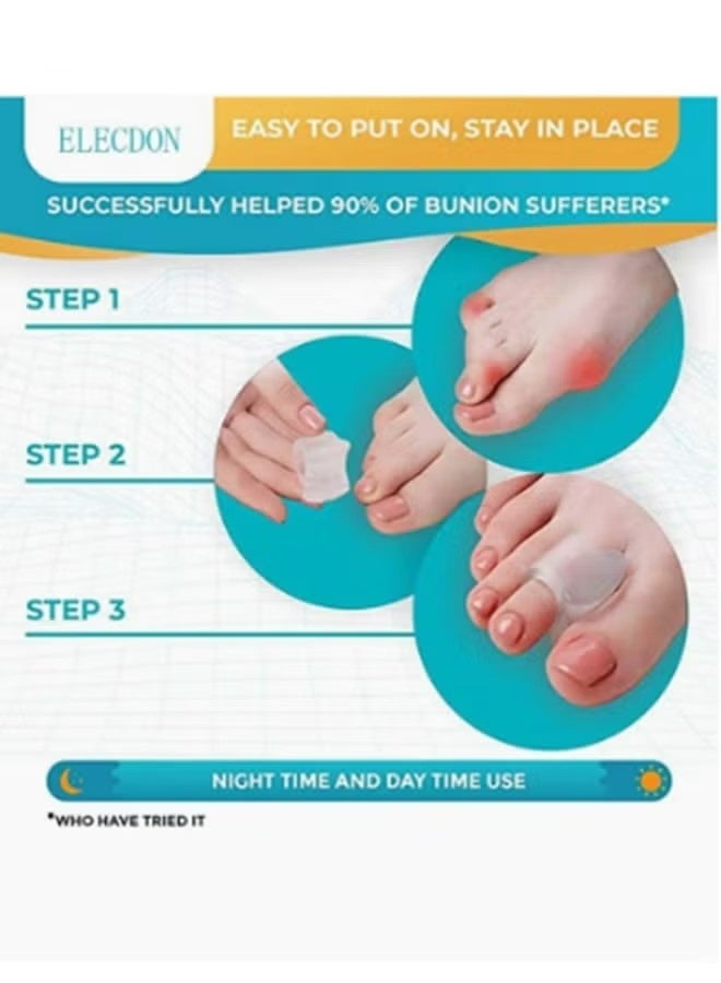 4 PCS Toe Spacers, Gel Applicator Toe Separators for Bunions, Correction of Crooked Foot Care Toe Splitter - Image 2