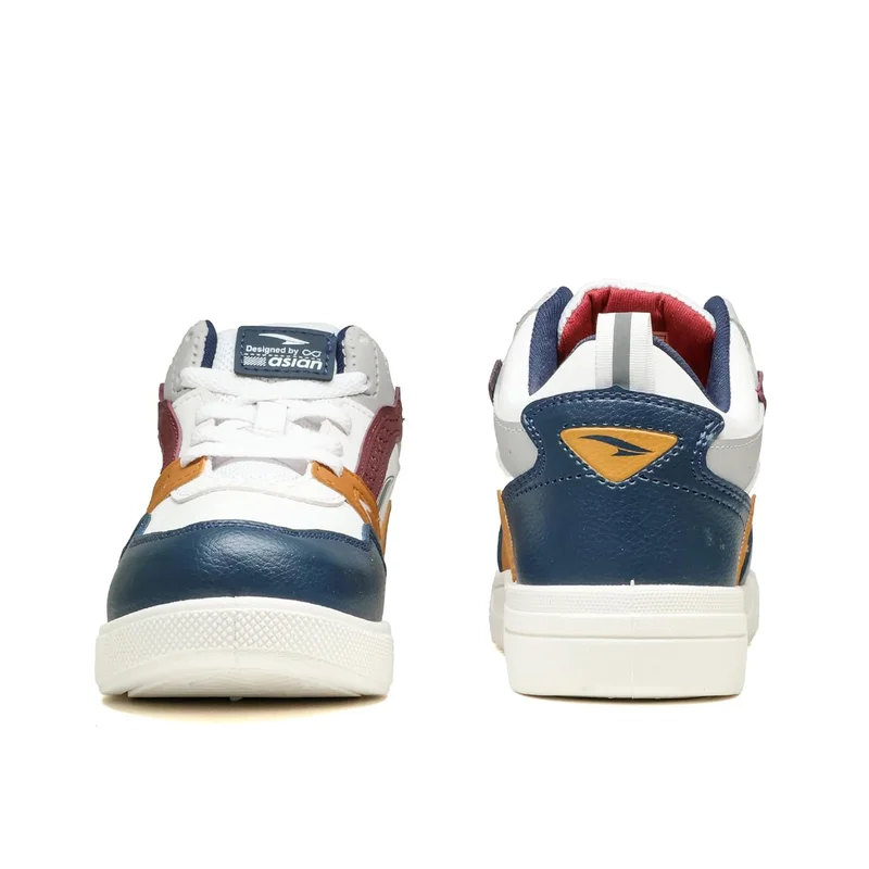 Asian Casual Sneakers for Men and Boys - White Navy Mustard