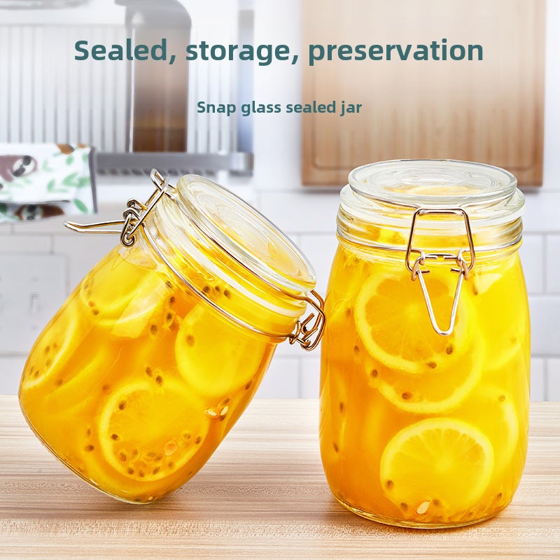 Glass Sealed Canister 1000ML Thick Durable Material - Airtight Moisture-proof Storage Jar - Versatile Preservation Container for Small Home Kitchens - Image 3