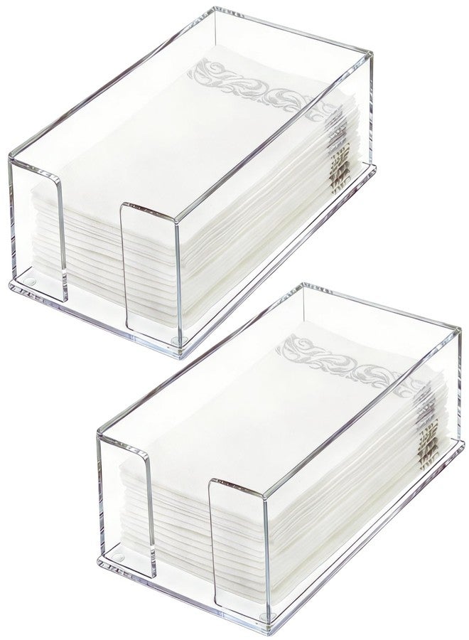 Cididu 2 Pack Acrylic Napkin Holder for Table, Clear Guest Paper Hand Towel Holder for Bathroom Countertop, 0.12'' Thickness Paper Napkin Dispenser Organizer Tray for Parties, Weddings, Party, Hotel - Image 1