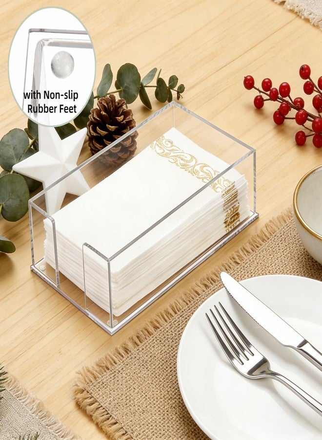 Cididu 2 Pack Acrylic Napkin Holder for Table, Clear Guest Paper Hand Towel Holder for Bathroom Countertop, 0.12'' Thickness Paper Napkin Dispenser Organizer Tray for Parties, Weddings, Party, Hotel - Image 5