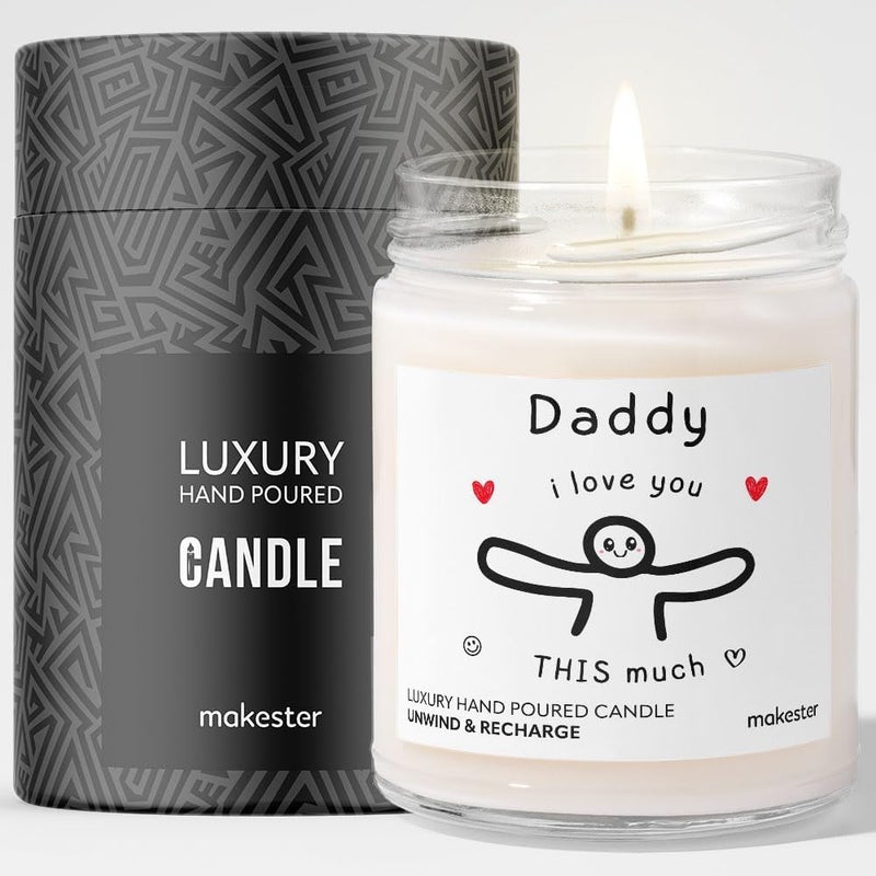Makester Daddy Love This Much Candle - Luxury Scented Soy Wax - Gift for Dad - Makester - Image 1