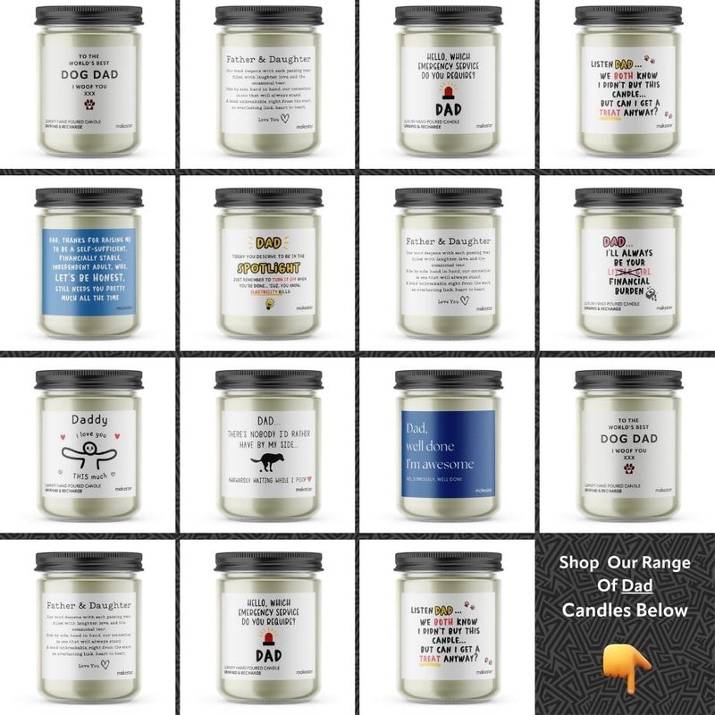 Makester Daddy Love This Much Candle - Luxury Scented Soy Wax - Gift for Dad - Makester - Image 3