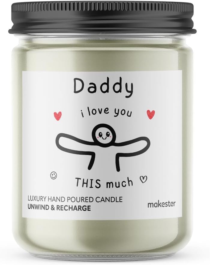 Makester Daddy Love This Much Candle - Luxury Scented Soy Wax - Gift for Dad - Makester - Image 2