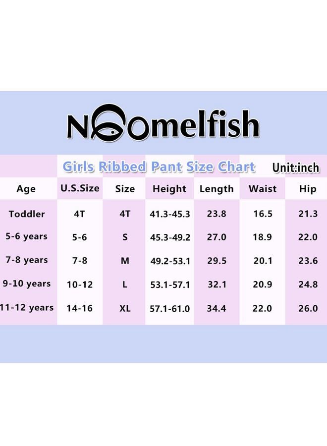 Noomelfish Girls Ribbed Flared Pants Cotton Ruffle Leggings Bell Bottoms (4-12 Years), Brown, 9-10 Years - Image 2