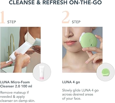 FOREO Luna 4 go Face Cleansing Brush Firming Massager Luna MicroFoam Cleanser 20 100ml Wash Pore Minimizer Facial Skin Care Products for All Skin Types - Image 2