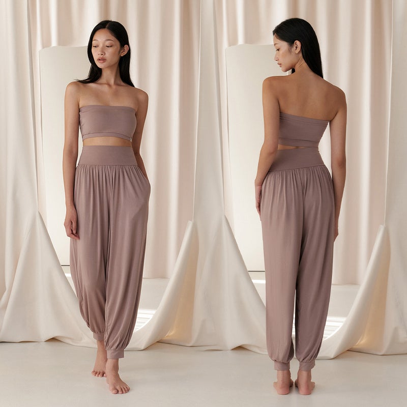 Generic 2025 spring new yoga clothing suit womens trousers Korean fashion loose dance leisure outdoor sports fitness Lotus color 