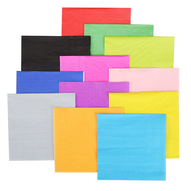 Spot 25Cm * 25Cm Monochrome Plain Color Double Layer Printing Paper Towel Printing Napkin Creative Paper Towel Facial Tissue - Image 4
