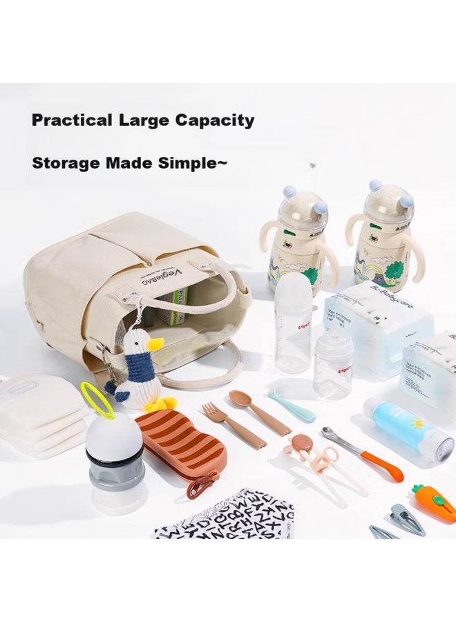 Fenye Fengye Mommy Bag Maternal And Child Outing Lightweight High-Value Handheld Mommy Bag Maternal And Child Bag Crossbody Lightweight Bag - Beige - Image 2