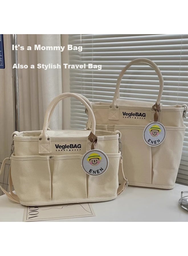 Fenye Fengye Mommy Bag Maternal And Child Outing Lightweight High-Value Handheld Mommy Bag Maternal And Child Bag Crossbody Lightweight Bag - Beige - Image 5