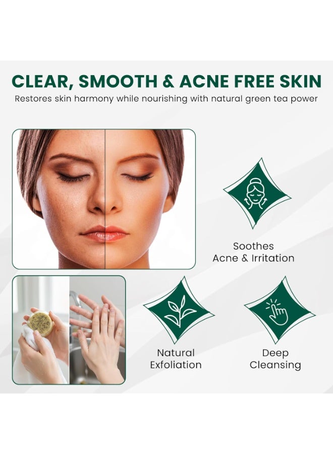 Kumpito Green Tea Handmade Soap Bar – Natural Face & Body Cleanser for Acne, Sensitive Skin - Exfoliating, Moisturizing with Olive Oil & Coconut Oil, Vegan & Cruelty-Free - Image 5