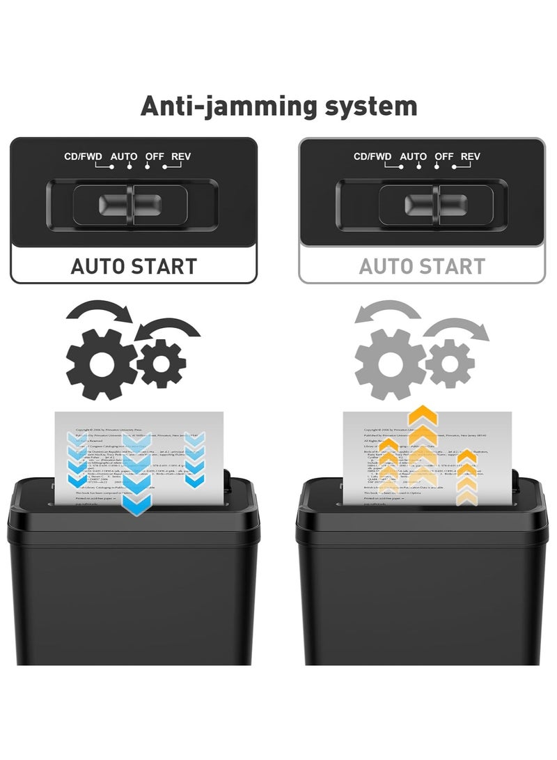 سنشر آلة تمزيق الورق الشريطية لتقطيع الورق والبطاقات الائتمانية ذات 12 ورقة آلة تمزيق الورق والبطاقات الائتمانية - متينة وسريعة - نظام مانع للتشويش - Image 2