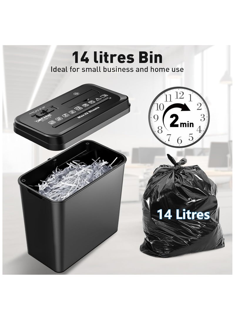 سنشر آلة تمزيق الورق الشريطية لتقطيع الورق والبطاقات الائتمانية ذات 12 ورقة آلة تمزيق الورق والبطاقات الائتمانية - متينة وسريعة - نظام مانع للتشويش - Image 3