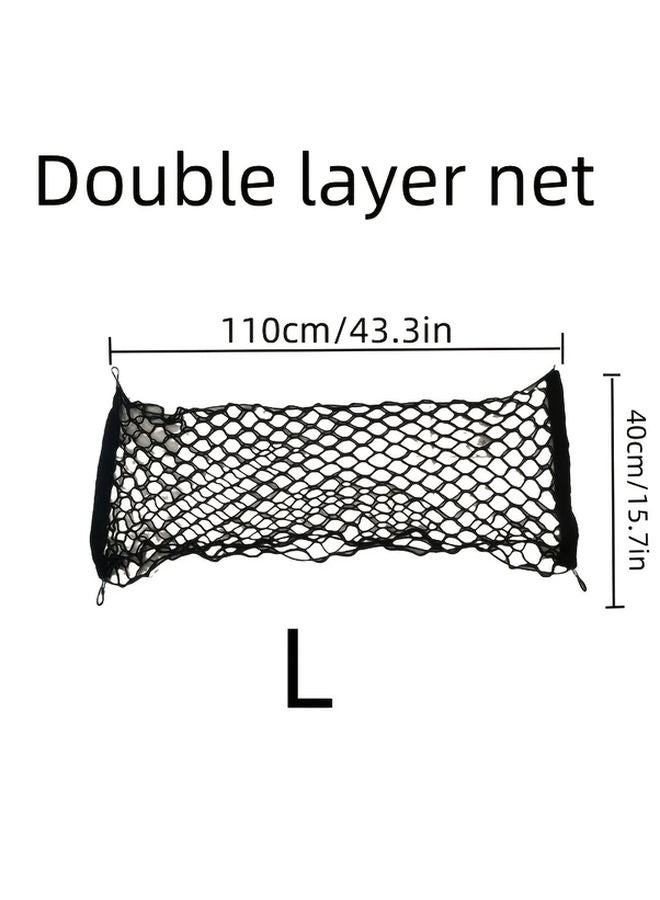 1 Set Large Elastic Mesh Cargo Net with Hooks for Car Trunk Storage Organizer - Image 1