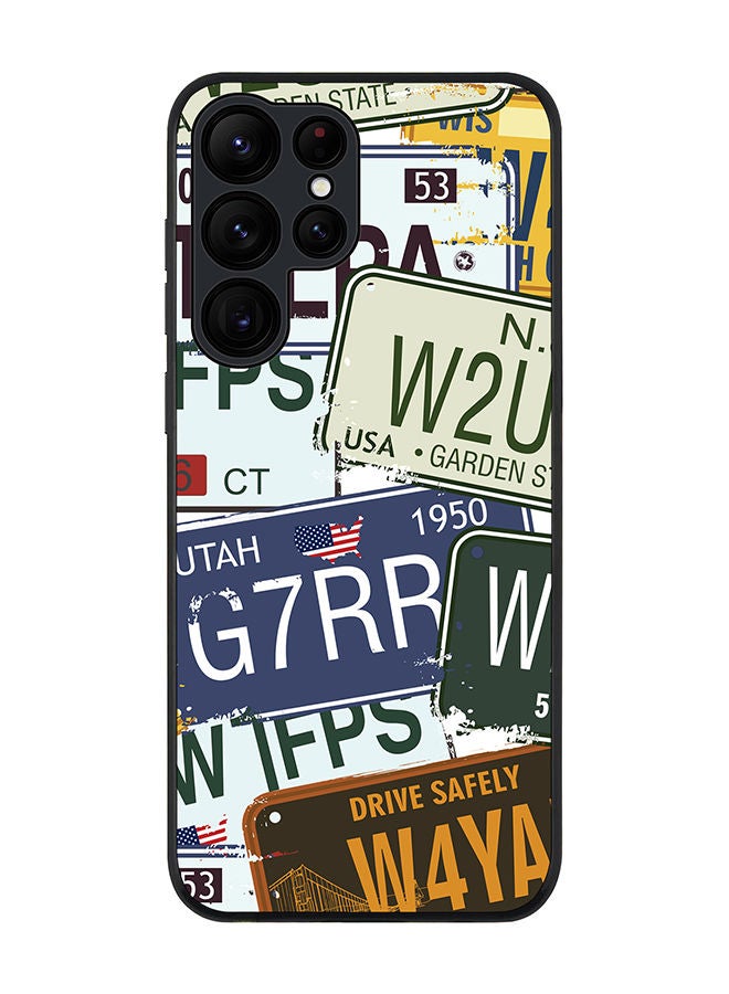 Stylizedd Rugged Black edge case for Samsung Galaxy S22 Ultra 5G Slim fit Soft Case Flexible Rubber Edges Anti Drop TPU Gel Thin Cover - Number Plates - Image 1