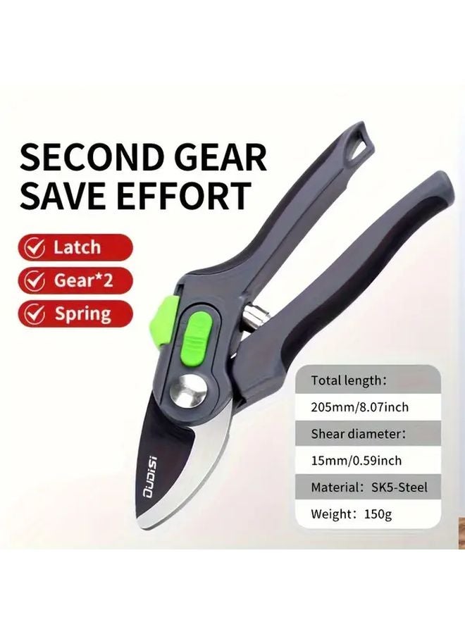 202B High Carbon Steel Pruning Scissors Manual Garden Shears for Branches Fruit Trees - Image 1