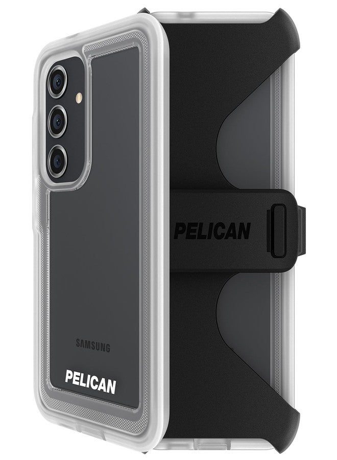 بيلكان جراب Pelican Voyager لهاتف Samsung Galaxy S24 Plus [6.7 بوصة] [حماية من السقوط من ارتفاع 18 قدمًا وفقًا لمعيار MIL-STD] [شحن لاسلكي] جراب هاتف لهاتف Samsung Galaxy S24 Plus مع مشبك حزام وحامل للهاتف - مقاوم للاصفرار - شفاف - Image 1