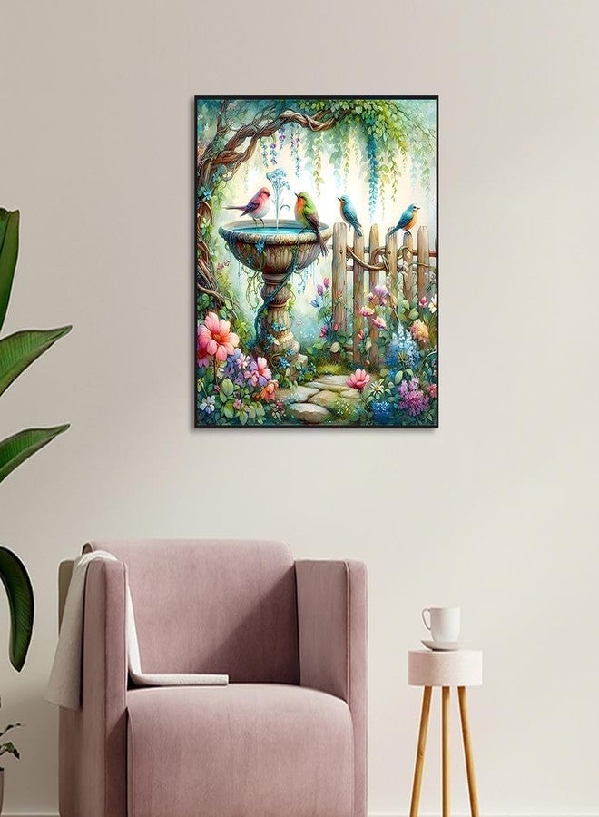 ARPADAMO Garden Birds Diamond Art Kits for Adults,5D Diamond Painting DIY Animal Diamond Art Diamond Painting Kits for Adult,Round Full Drill Diamonds, Diamond Art Kits for Home Decor-13.78x13.78inch - Image 3