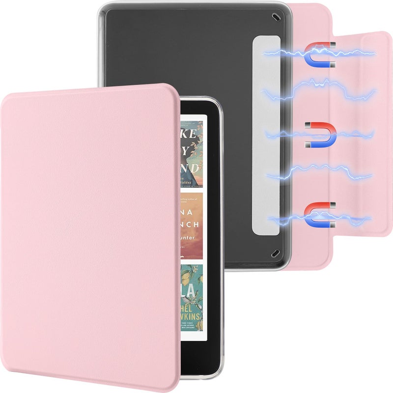 SESENSE Detachable Magnetic Case for 6'' Kindle 2024 and 2022 (11 Generation), Slim PU Shell Cover Case with Auto Wake/Sleep, Pink - Image 1