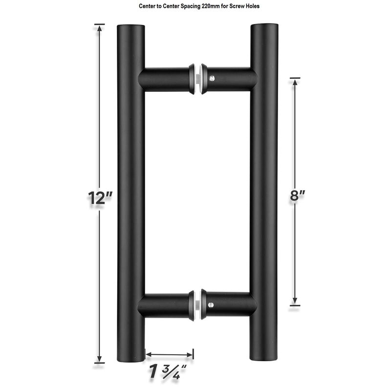 AUTM Pull Handle 12 inch Pull Door Handle for Glass and Wooden Doors 300 mm Pull Handles for All The Doors of HouseOfficeHotels 1 Matte Black - Image 2