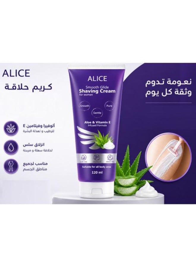 Alice Smooth Glide Shaving Cream For Women 120ml - Image 2