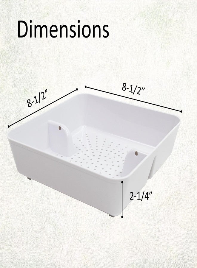 Leyso Floor Sink Commercial Drain Cover Strainer ABS Plastic Drop-in Basket 8-1/2" x 8-1/2" x 2-1/4" (2"H ABS) - Suitable for Kitchen, Restaurant, bar, Buffet - Image 5
