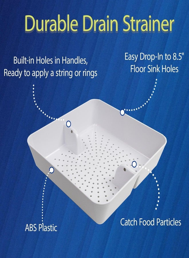 Leyso Floor Sink Commercial Drain Cover Strainer ABS Plastic Drop-in Basket 8-1/2" x 8-1/2" x 2-1/4" (2"H ABS) - Suitable for Kitchen, Restaurant, bar, Buffet - Image 2