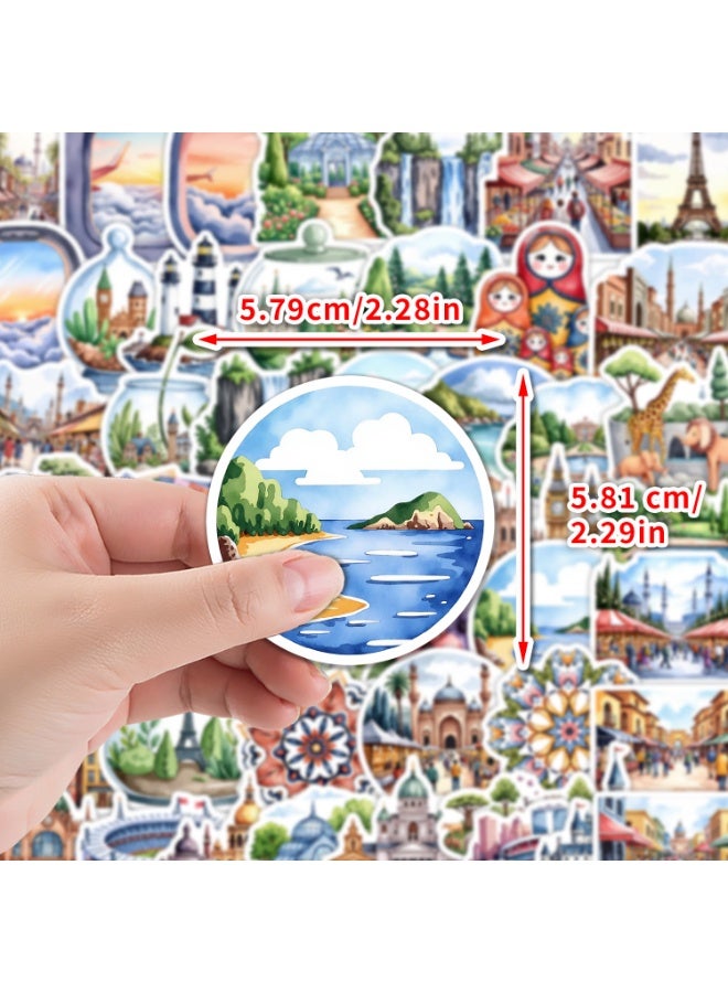 ٥٠ قطعة من ملصقات السفر حول العالم، ملصقات لحقائب السفر، والمذكرات، وأجهزة الكمبيوتر المحمولة، وزجاجات المياه، ومعالم العالم، ملصقات جمالية للمسافرين والطلاب وهواة الحرف اليدوية. - Image 5