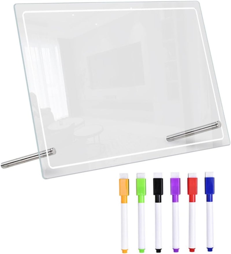 Gadpiparty 1set لوحة ملاحظات أكريليكية متعددة الاستخدامات للمنزل والمكتب والمدرسة، مع أقلام ممحاة ولوحة رسائل - Image 1