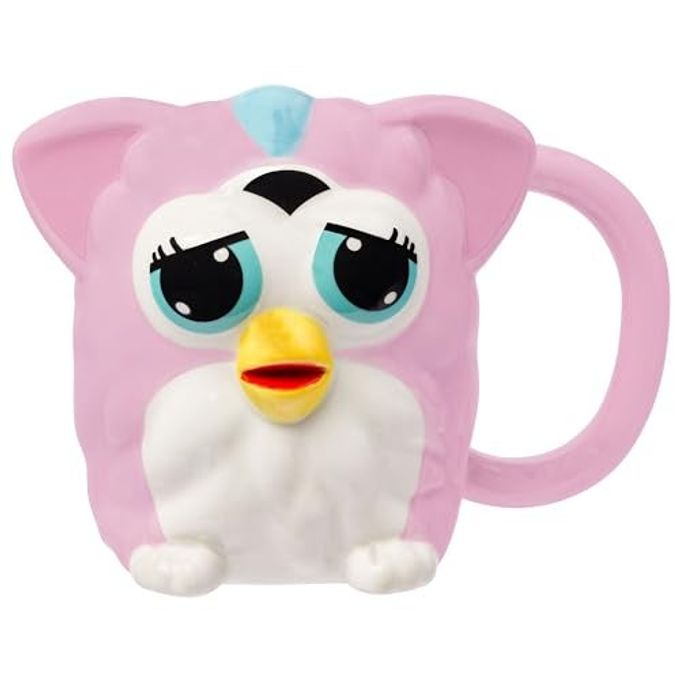 Silver Buffalo Furby Pink Ceramic 3D Sculpted Mug, 20 Ounces - Image 1