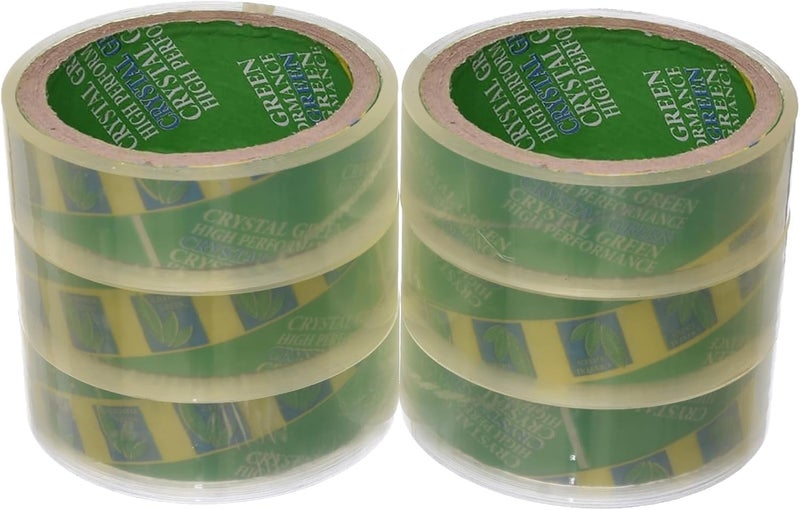 100 Yard 4.2cm) Wide Tape 6 Rolls Crystal Green Heavy Duty Packing Tape for Sealing Parcel Boxes Office Home School Use Strong Adhesive Tape Super Secure Sticky Seal Roll - Clear 100Y - Image 5