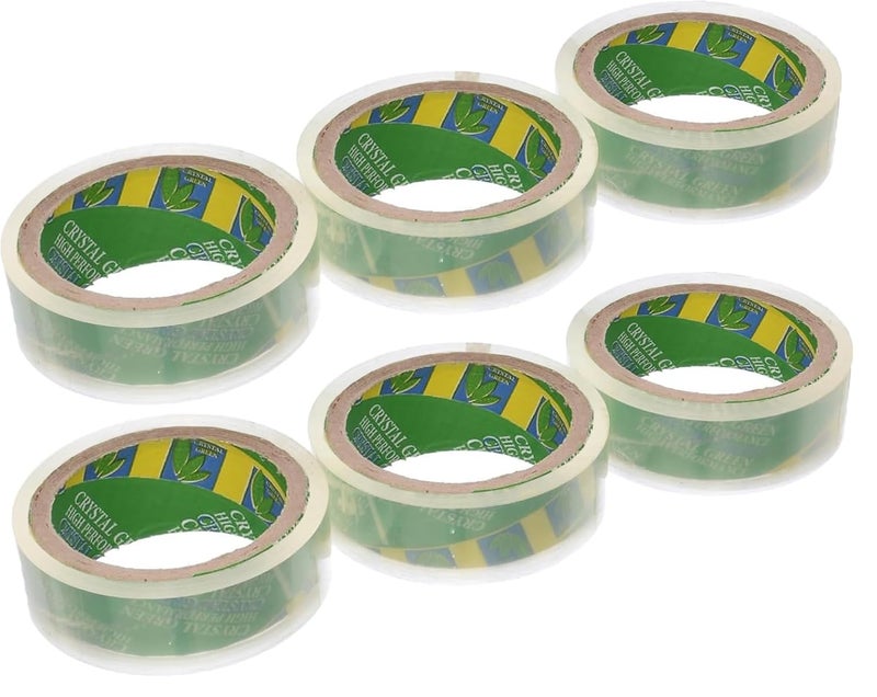 100 Yard 4.2cm) Wide Tape 6 Rolls Crystal Green Heavy Duty Packing Tape for Sealing Parcel Boxes Office Home School Use Strong Adhesive Tape Super Secure Sticky Seal Roll - Clear 100Y - Image 4