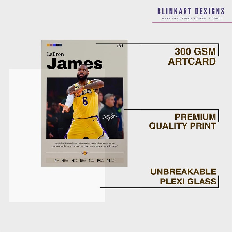 BLINKART BLINAKRT LeBron James NBA BasketBall Player Synthetic Wood Photo Framed Wall Hanging Poster For Room Office Bedroom Living Boys and Girl Room Home Wall Hanging13 10 Inches  - Image 4
