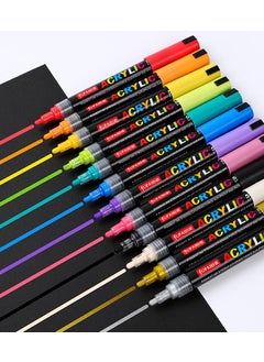 Like-It like it Jupai Acrylic Pen 4mm Handpainted Ceramic Glass Fabric Graffiti Waterproof 12color Acrylic Marker Set of 12  - Image 2
