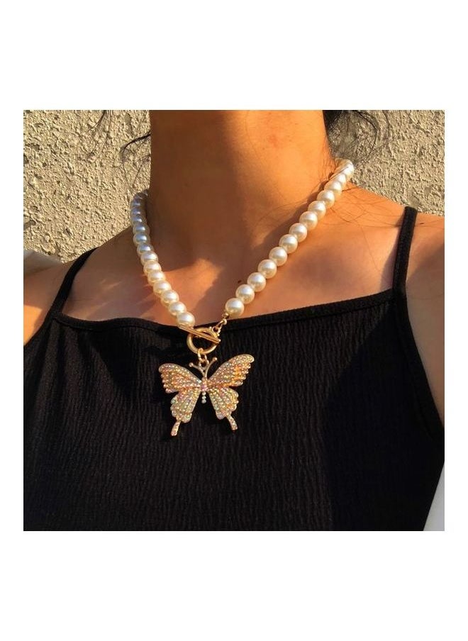 NIBEMINENT - Imitation Pearl Butterfly Necklace - Image 1