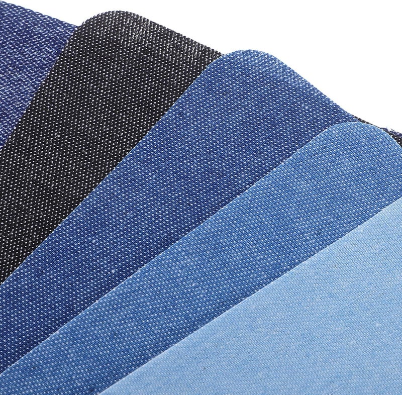 20pcs Self-Adhesive Denim Embroidered Clothing Patches Rectangle and Oval Elbow Knee Repair Appliques for Garment Sewing and Decorative Clothes Fixing - Image 3
