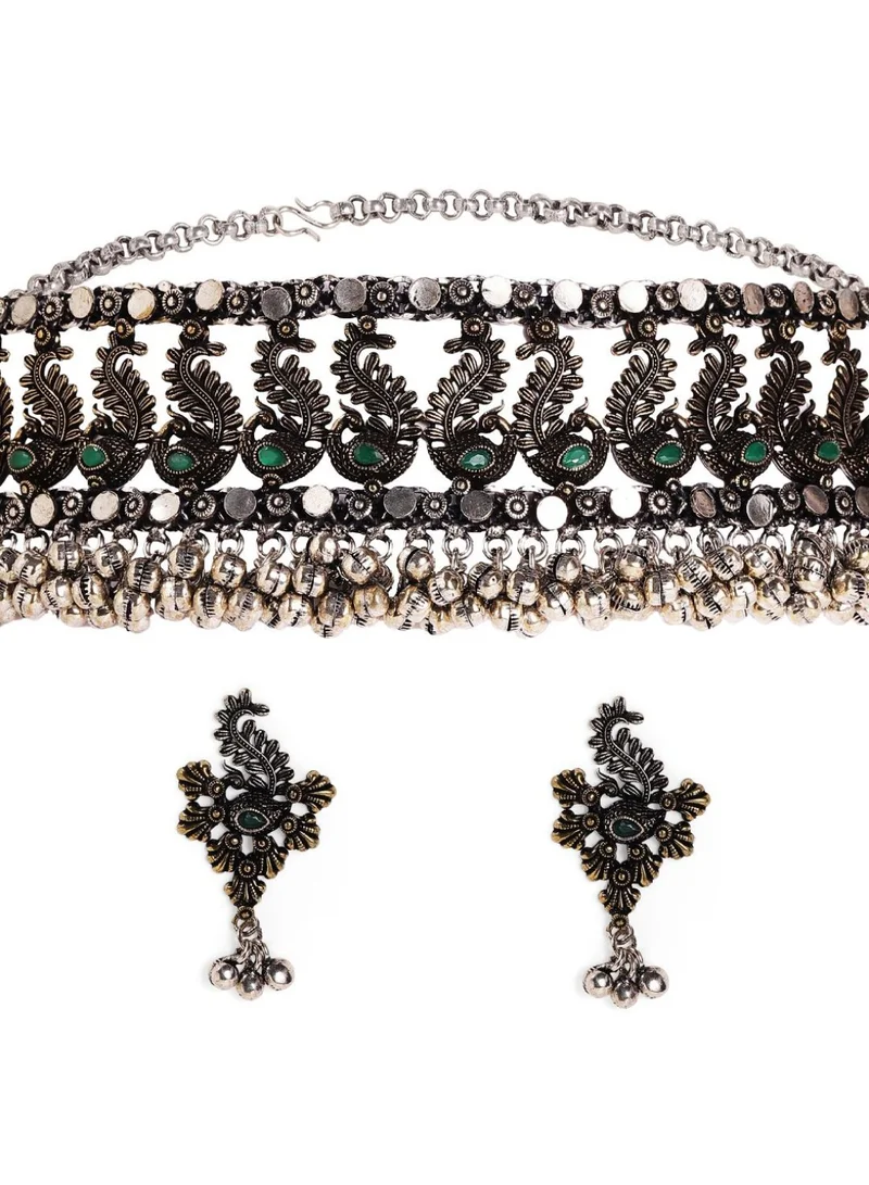 Priyaasi Plated Opulent Kundan Stone Studded Beaded Jewellery Set