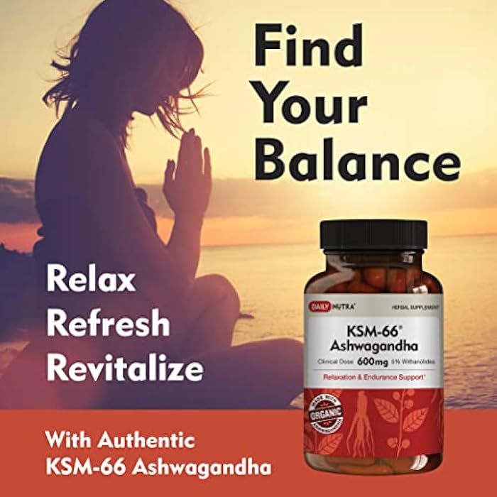 DailyNutra KSM-66 Ashwagandha 600mg Organic Root Extract - High Potency Supplement with 5% Withanolides | Relieves Tiredness, Supports Relaxation, Focus, Energy, & Muscle Growth (90 Capsules) - Image 2