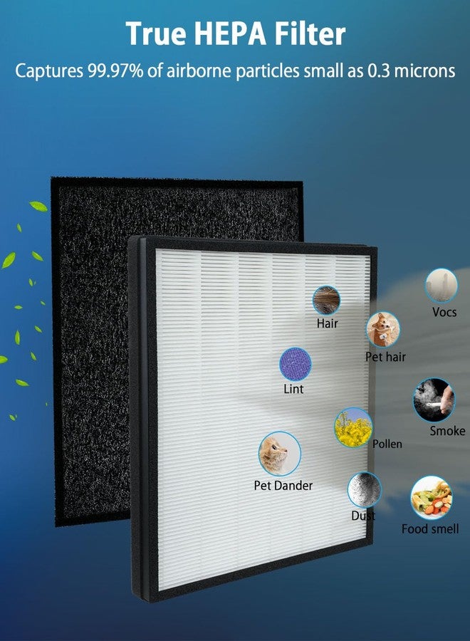 بي بي تي بام بوتس فلتر بديل BBT BAMBOOST FLT5900 متوافق مع أجهزة تنقية الهواء GermGuardian AC5900WCA و AC5900WDLX، عبوة من فلترين H13 True HEPA + عبوة من 4 فلاتر كربون نشط مسبقة - Image 3