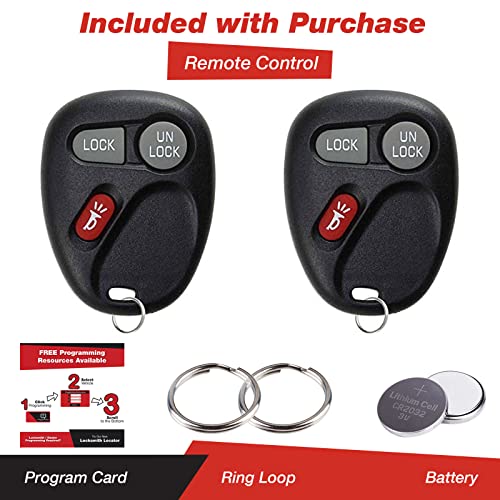 KeylessOption Keyless Entry Remote Car Key Fob and Key Replacement for 15732803 (Pack of 2) - Image 2