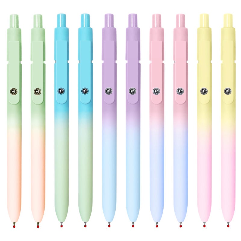UIXJODO Gel Pens, 10 Pcs Black Ink Pens for Women, 0.7mm Medium Point Smooth Writing Pens with Silicone Grip, High-End Series Metal Clip Retractable Pens for Journaling Note Taking (10 Pcs Pastel) - Image 1