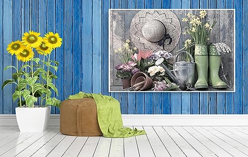KINPLUB 5D Boots Hat Diamond Painting Kits for Adults, Farmhouse Diamond Art Kits, Flora Paint with Diamonds Kits, Full Drill Round Dots Gem Art for Home Wall Decor 12 x 16 Inch - Image 4