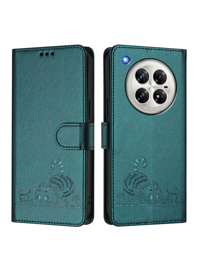 Zaboon Case For Infinix Zero 40 4G / 5G Cat Rat Embossed Pattern RFID Leather Phone Case with Lanyard - Image 2